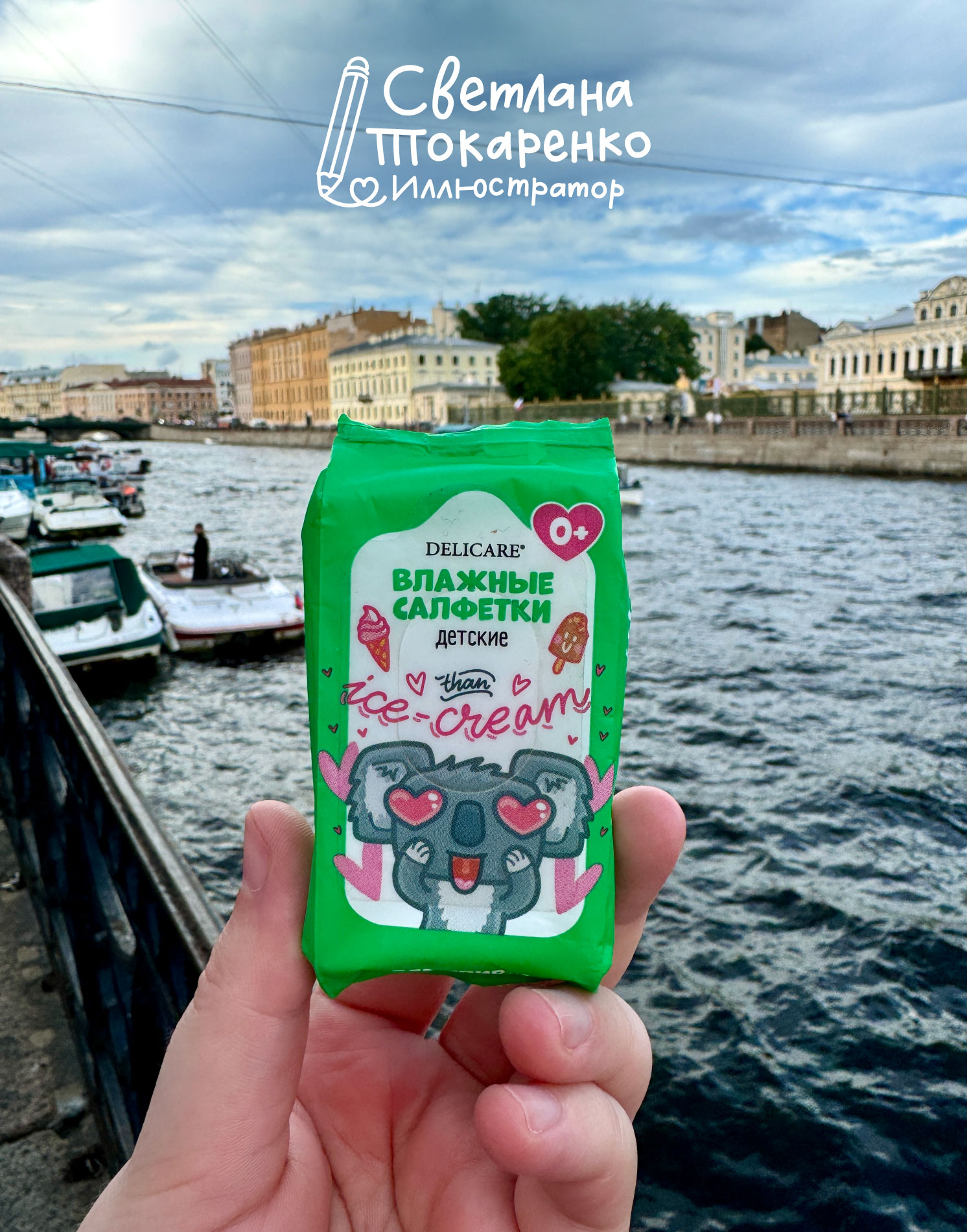 Милый персонаж Коала для упаковки влажных салфеток Delicare