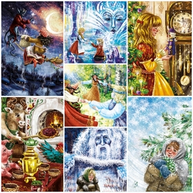 Серия открыток "Зимние сказки"