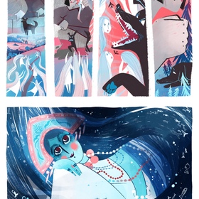 Серия иллюстраций к поволжской былине "Сокол и Жигуль"