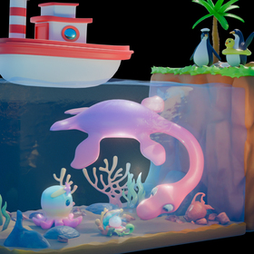 3D-иллюстрация "Аквариум"