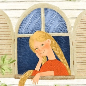 Иллюстрированный титул для книги «Поллианна»