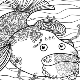 Раскраска рыбная антистресс