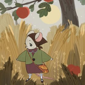 Мышка идёт к подруге 