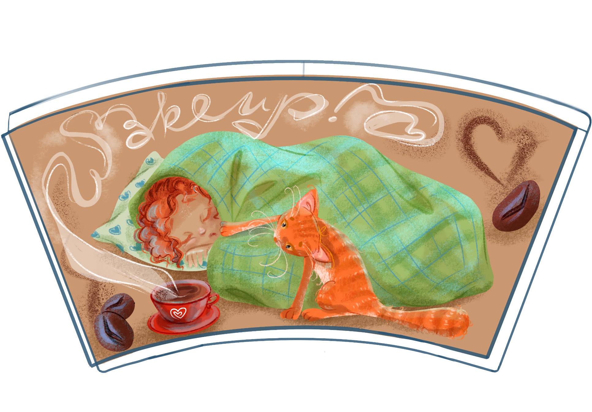 Иллюстрации для кофейных стаканчиков