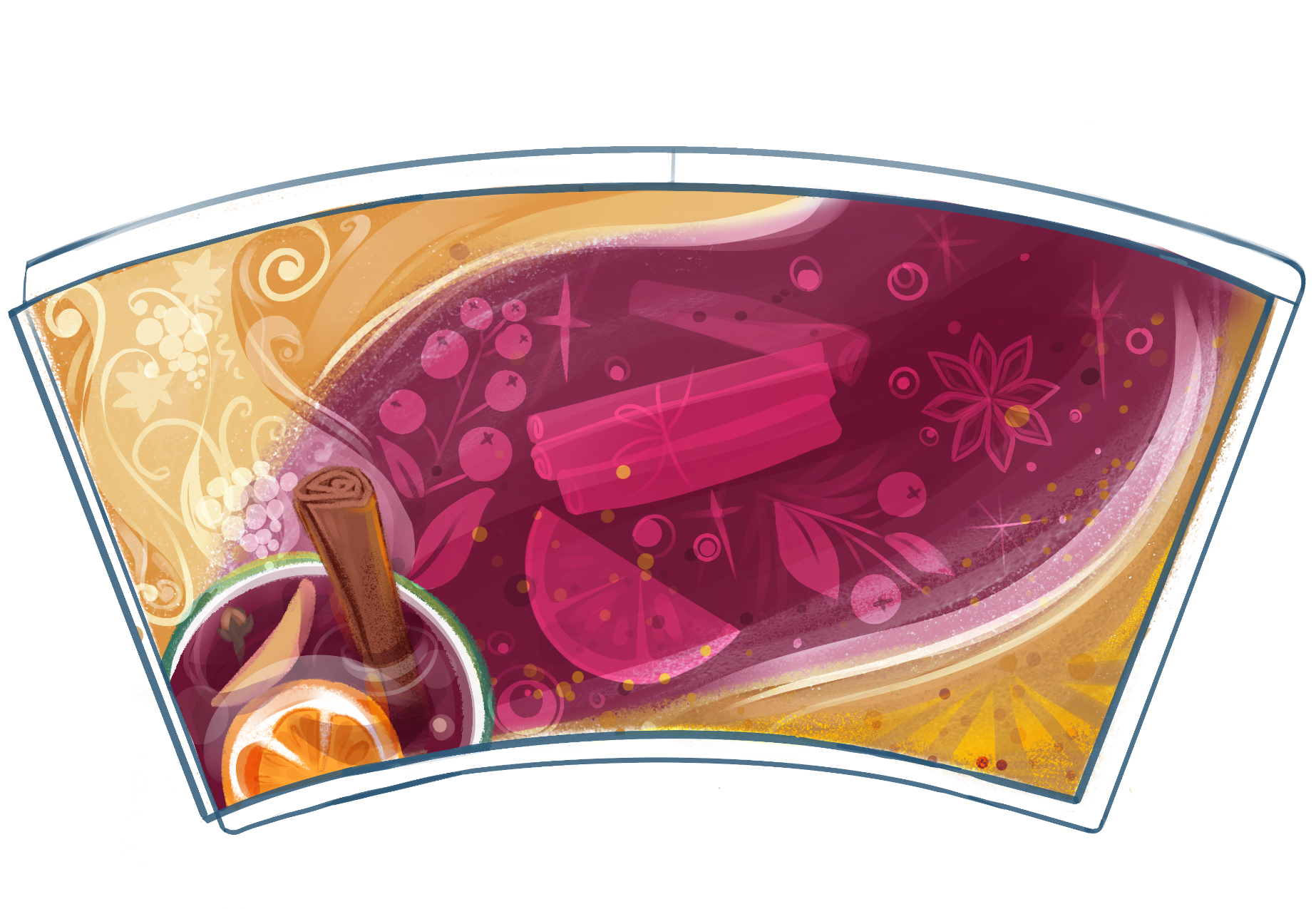 Иллюстрации для кофейных стаканчиков