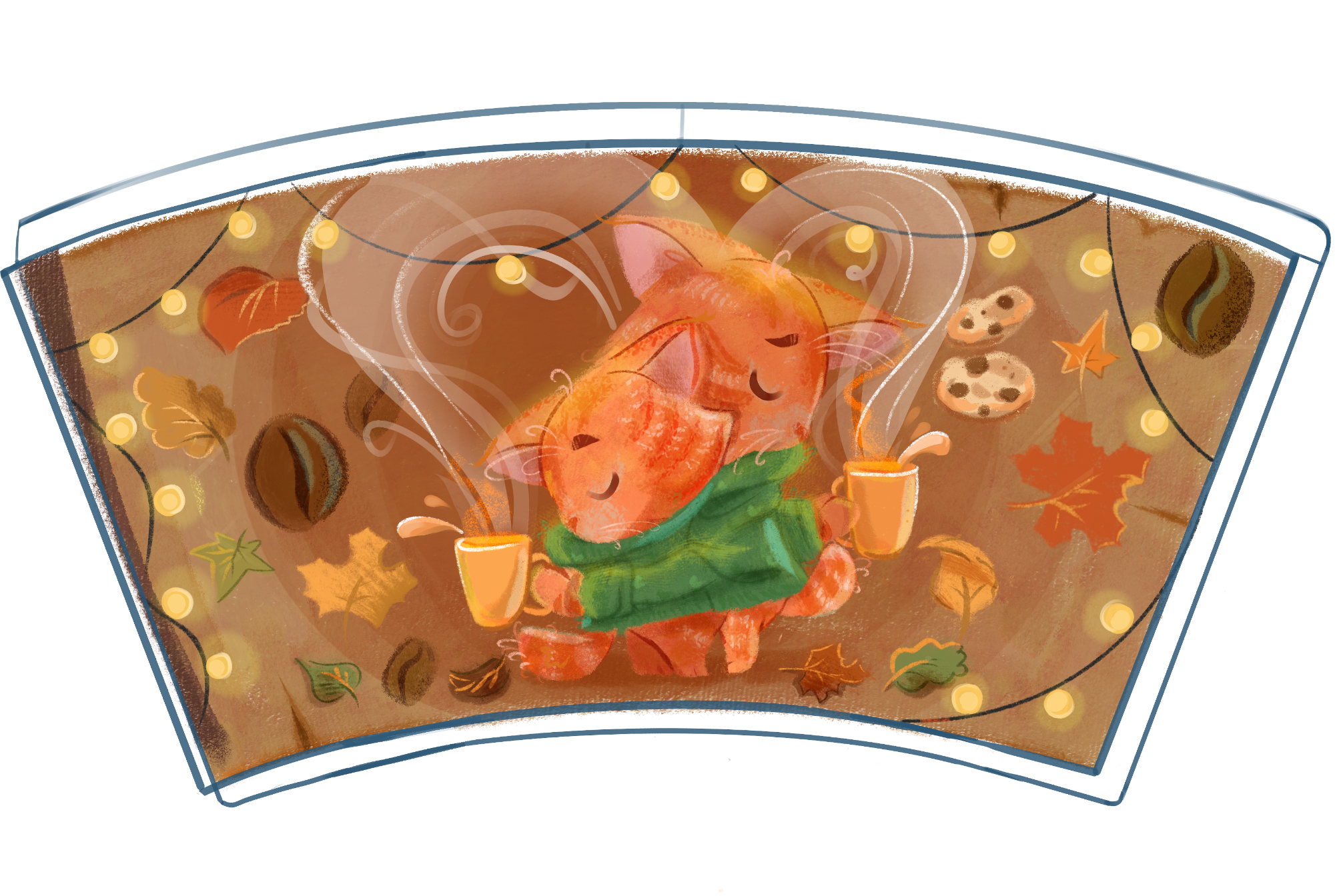 Иллюстрации для кофейных стаканчиков