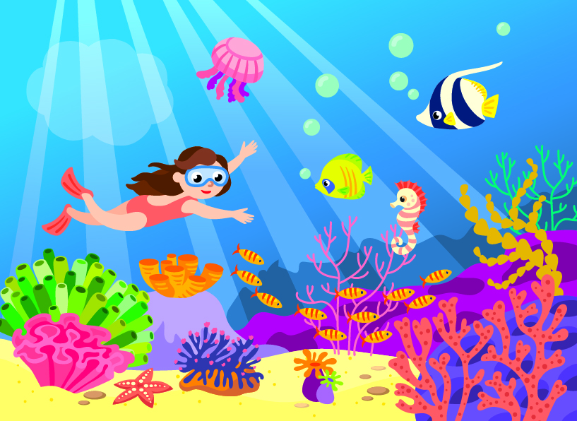 Стикербук "Я изучаю подводный мир" для издательства Я могу