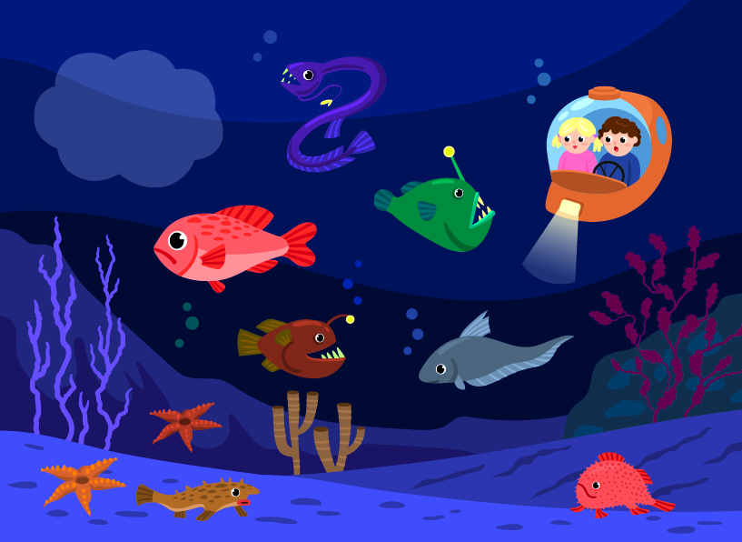 Стикербук "Я изучаю подводный мир" для издательства Я могу