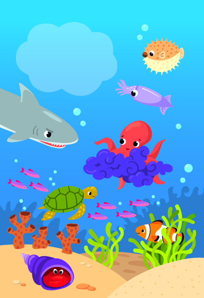 Стикербук "Я изучаю подводный мир" для издательства Я могу