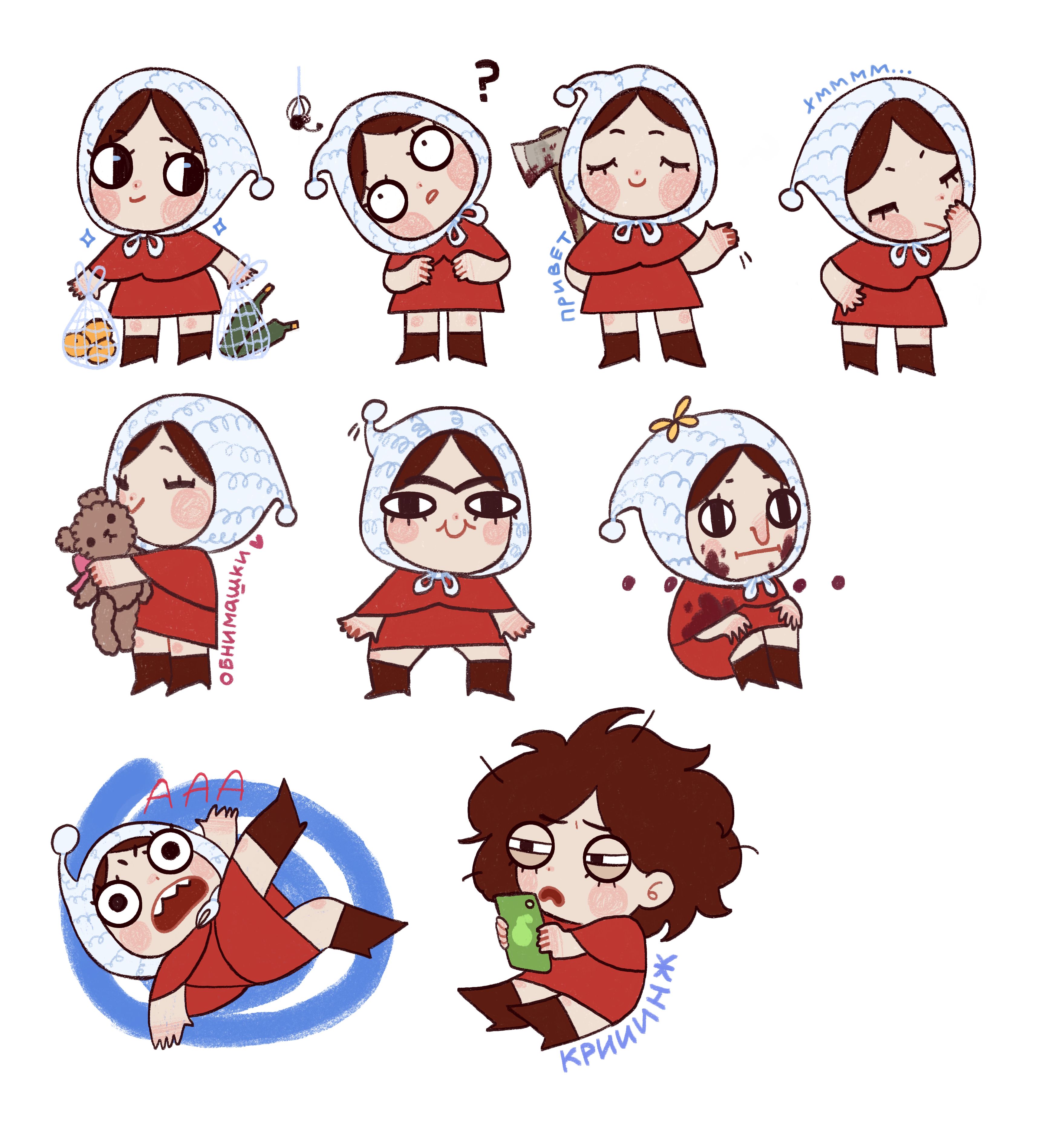 Стикеры Неваляшка для тг