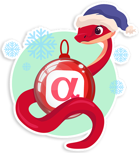 Набор стикеров змей для АльфаСтрахования