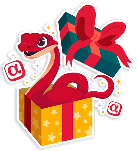 Набор стикеров змей для АльфаСтрахования