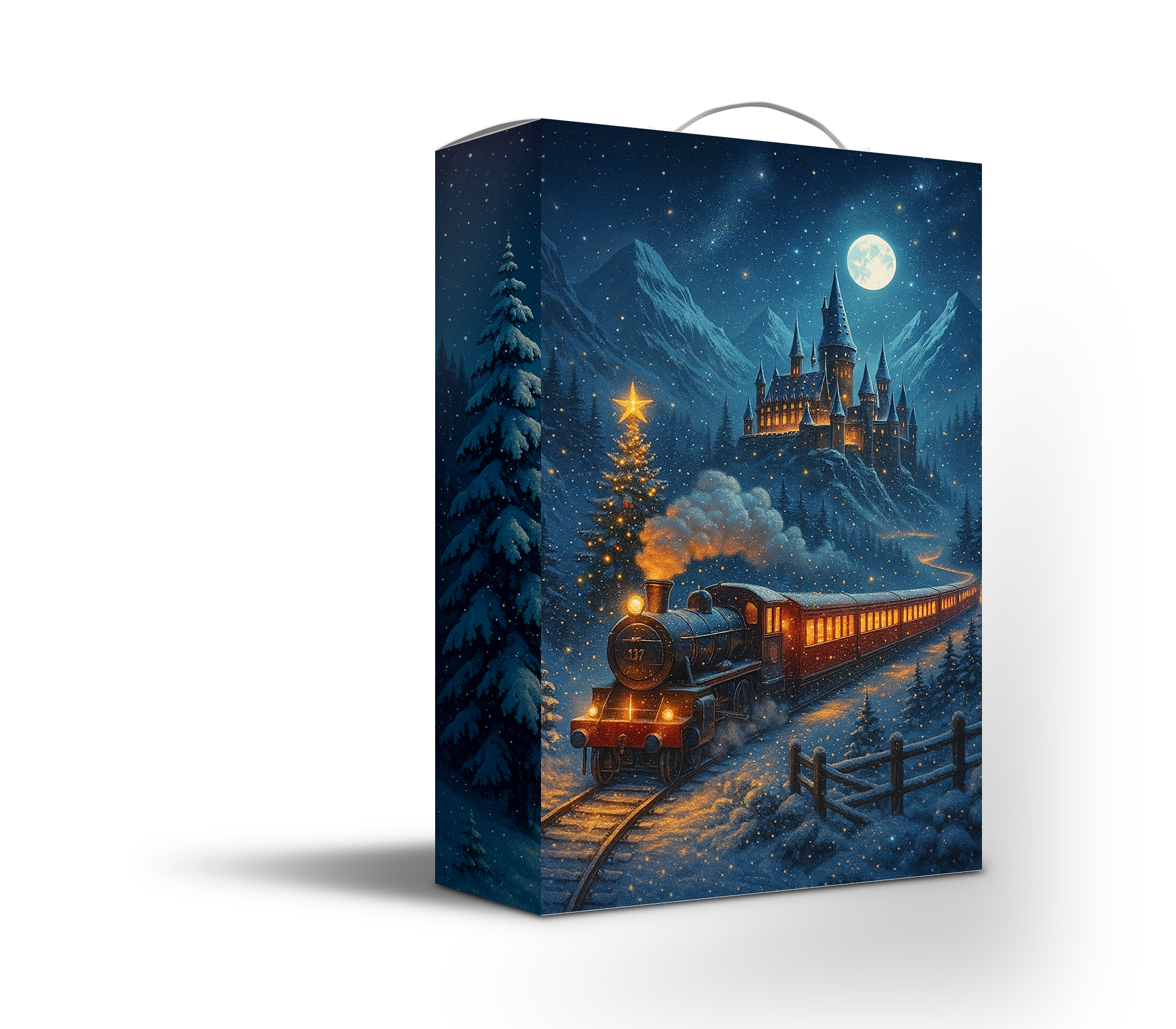 Подарочная новогодняя упаковка "Hogwarts"