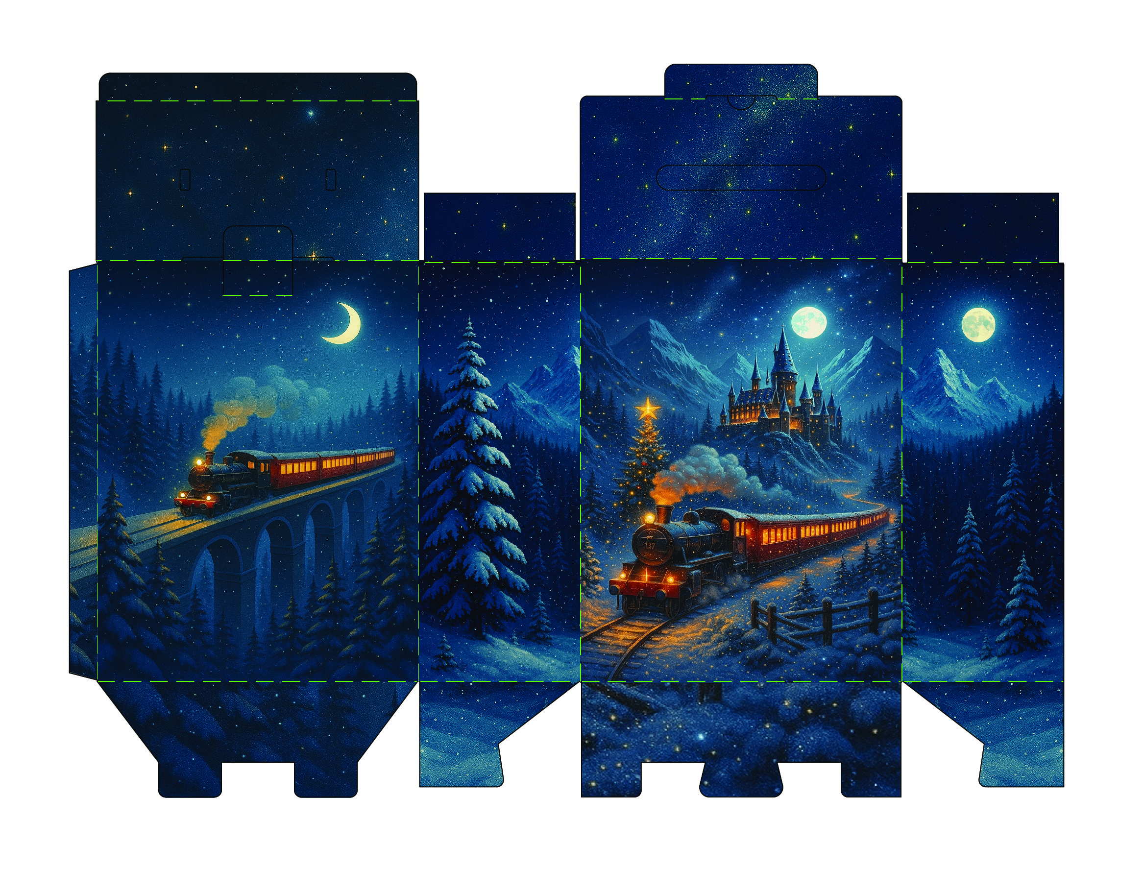 Подарочная новогодняя упаковка "Hogwarts"