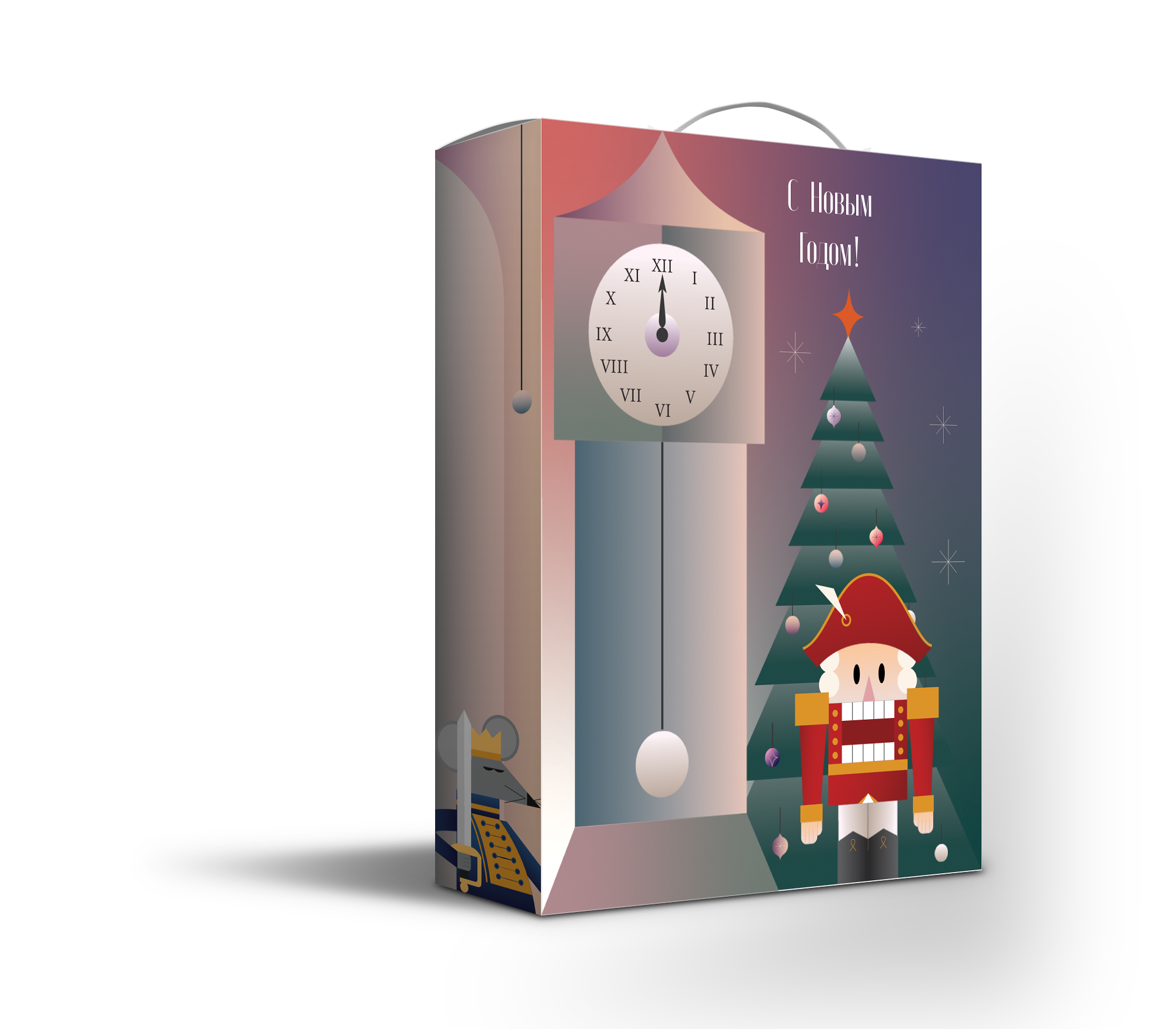 Подарочная новогодняя упаковка "Щелкунчик"