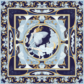 принт бабочки платок орнамент