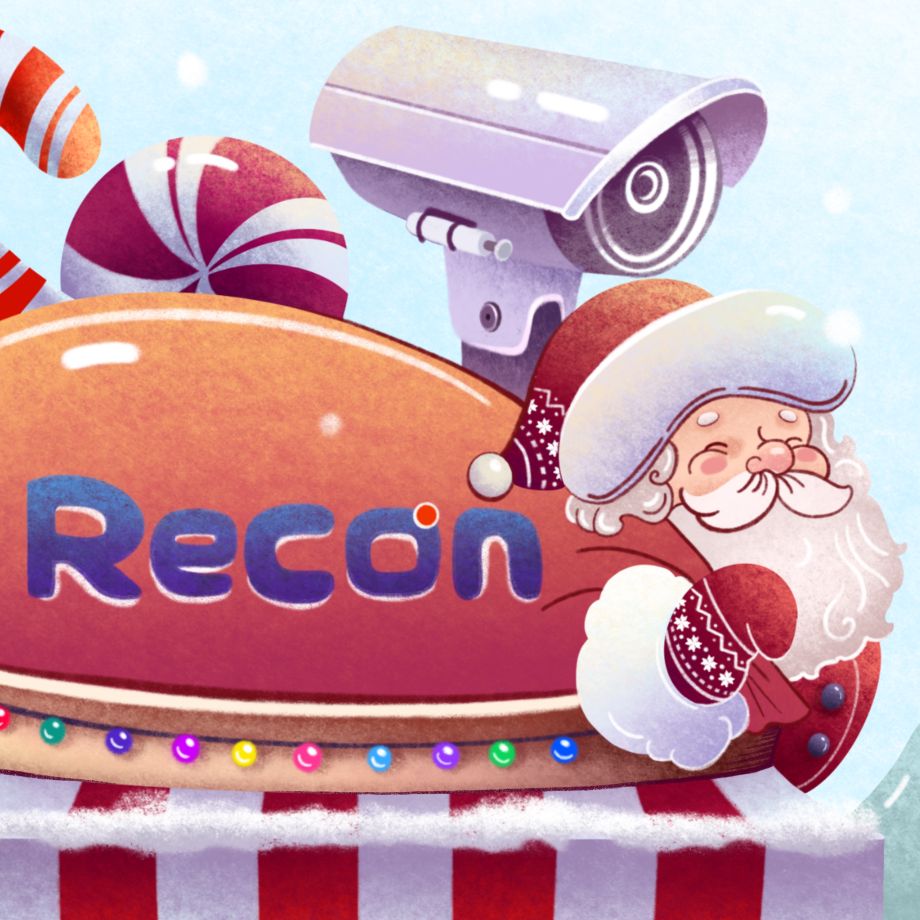 Иллюстрация для новогодней открытки компании «Рекон»