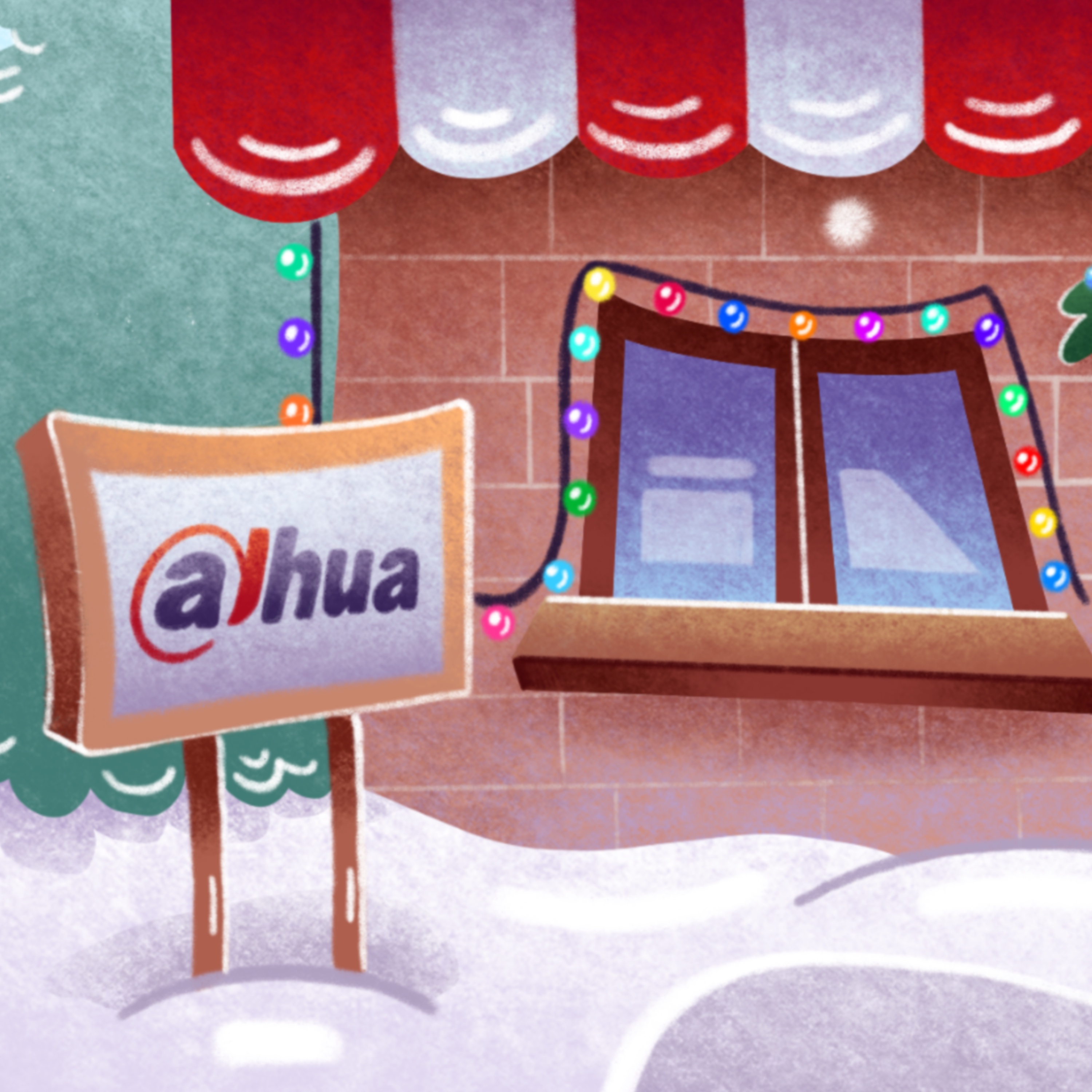 Иллюстрация для новогодней открытки компании «Рекон»