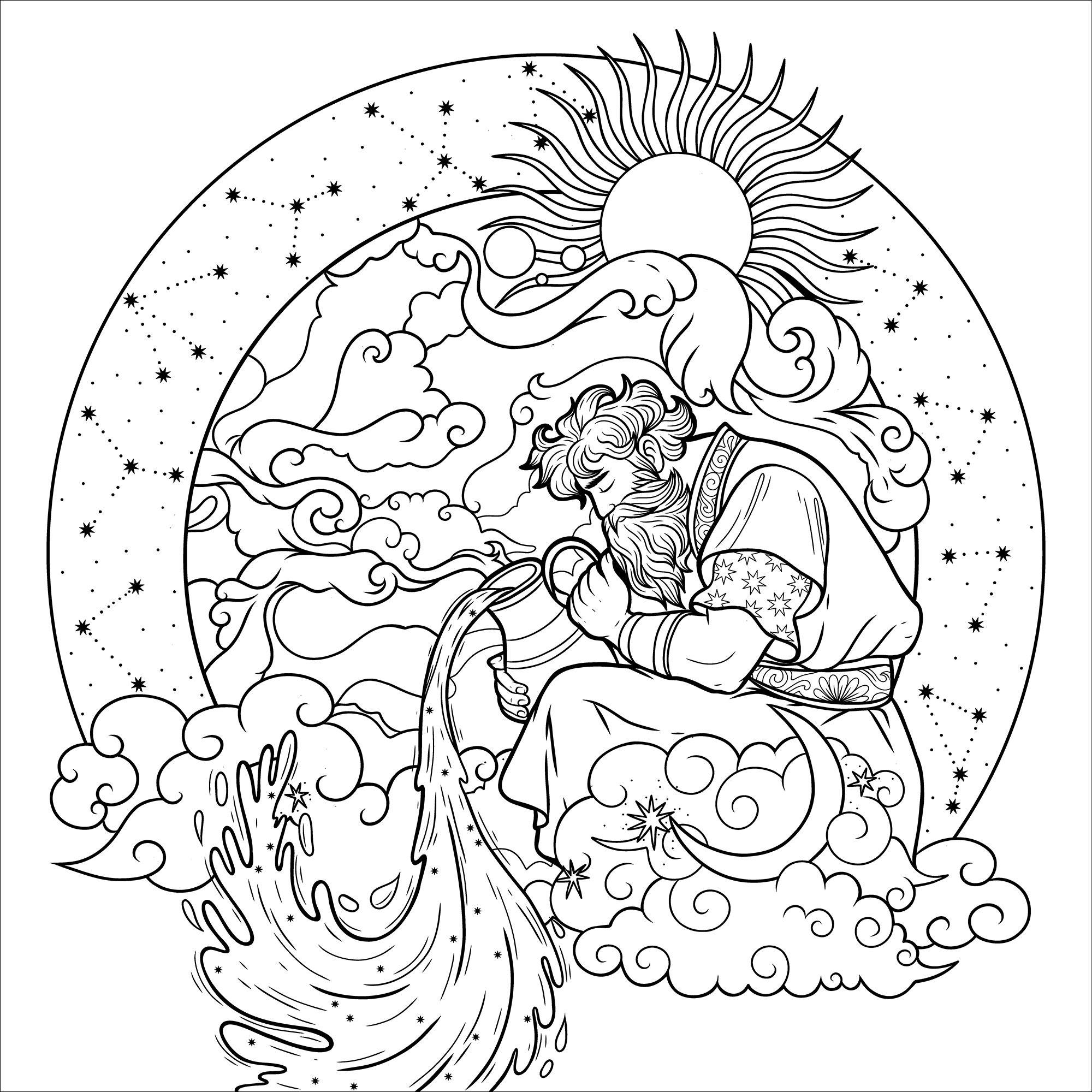 Раскраски - Знаки Зодиак