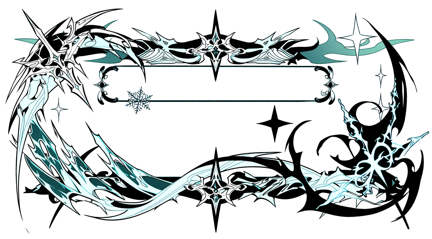 Колючие ледяные рамки для текста