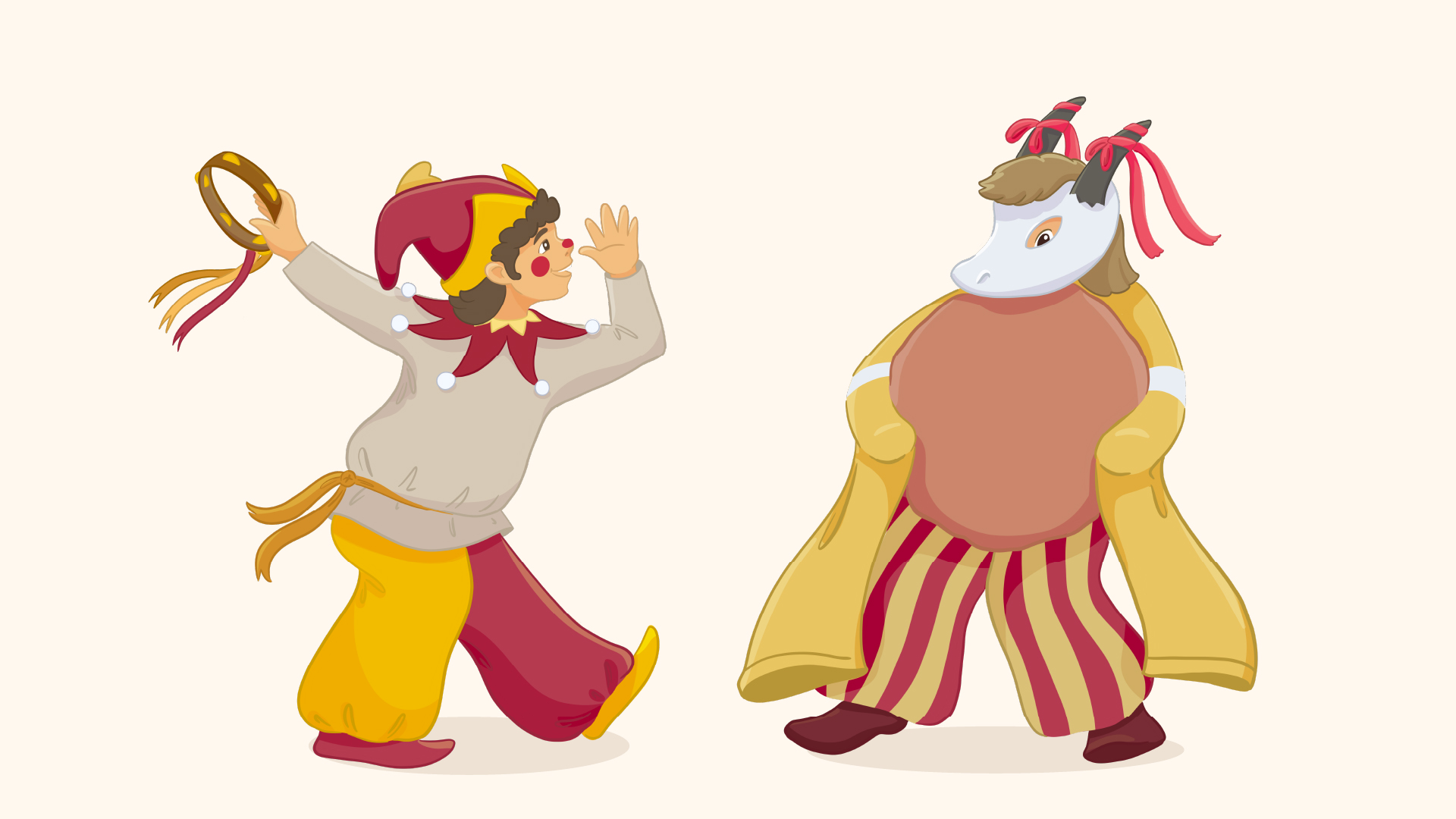 Персонажи-скоморохи для упаковки русских сладостей