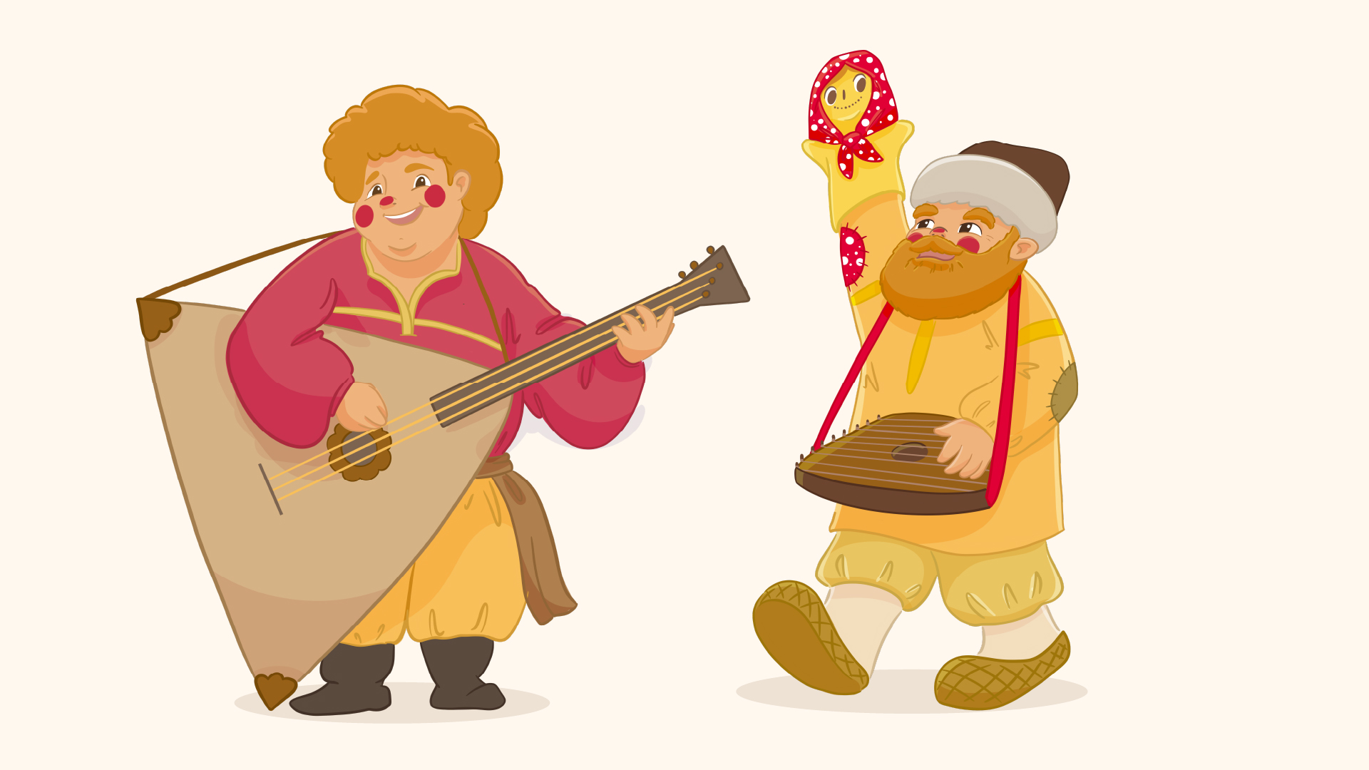 Персонажи-скоморохи для упаковки русских сладостей