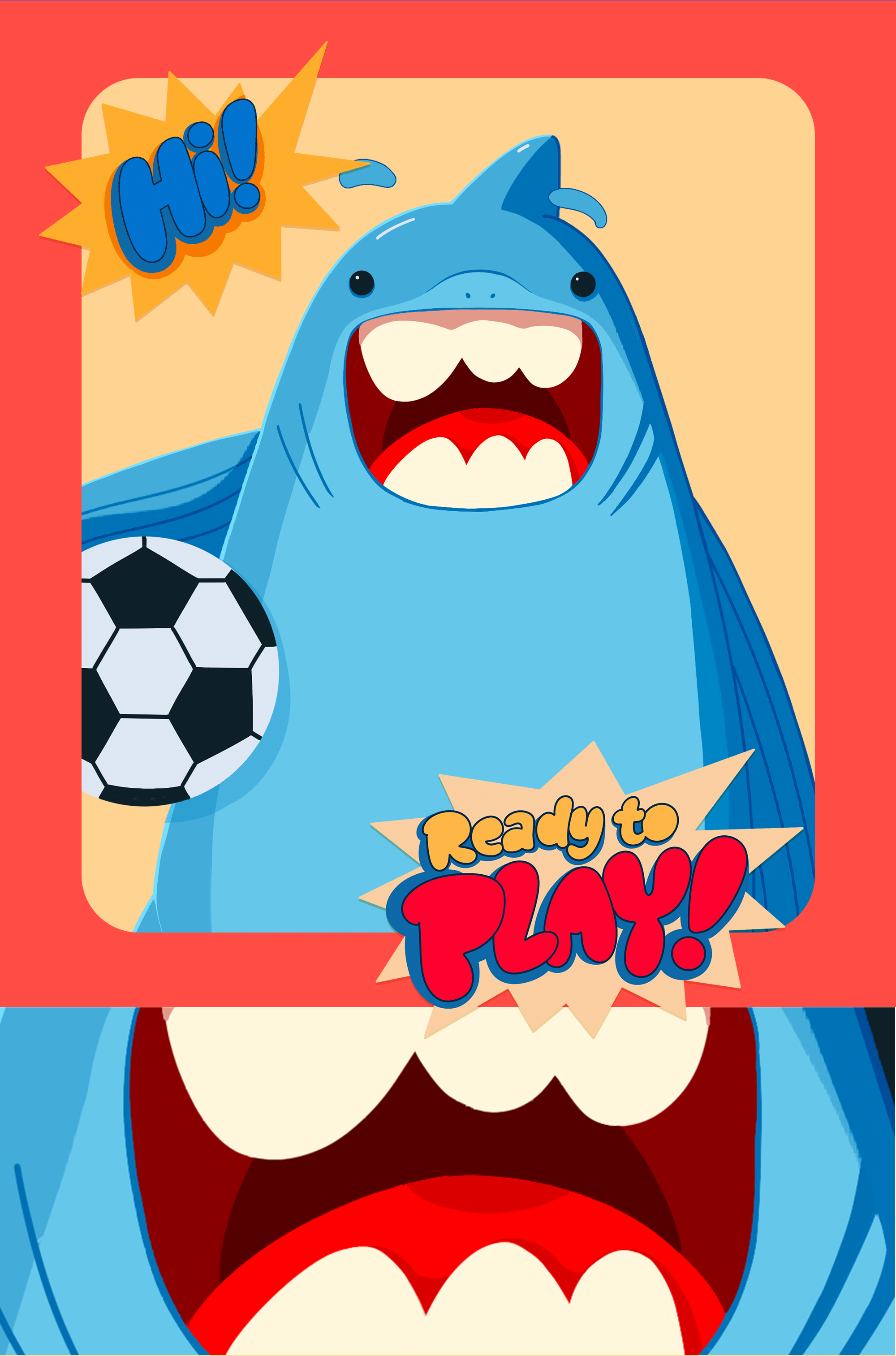 Дизайн упаковки с акулой-футболистом