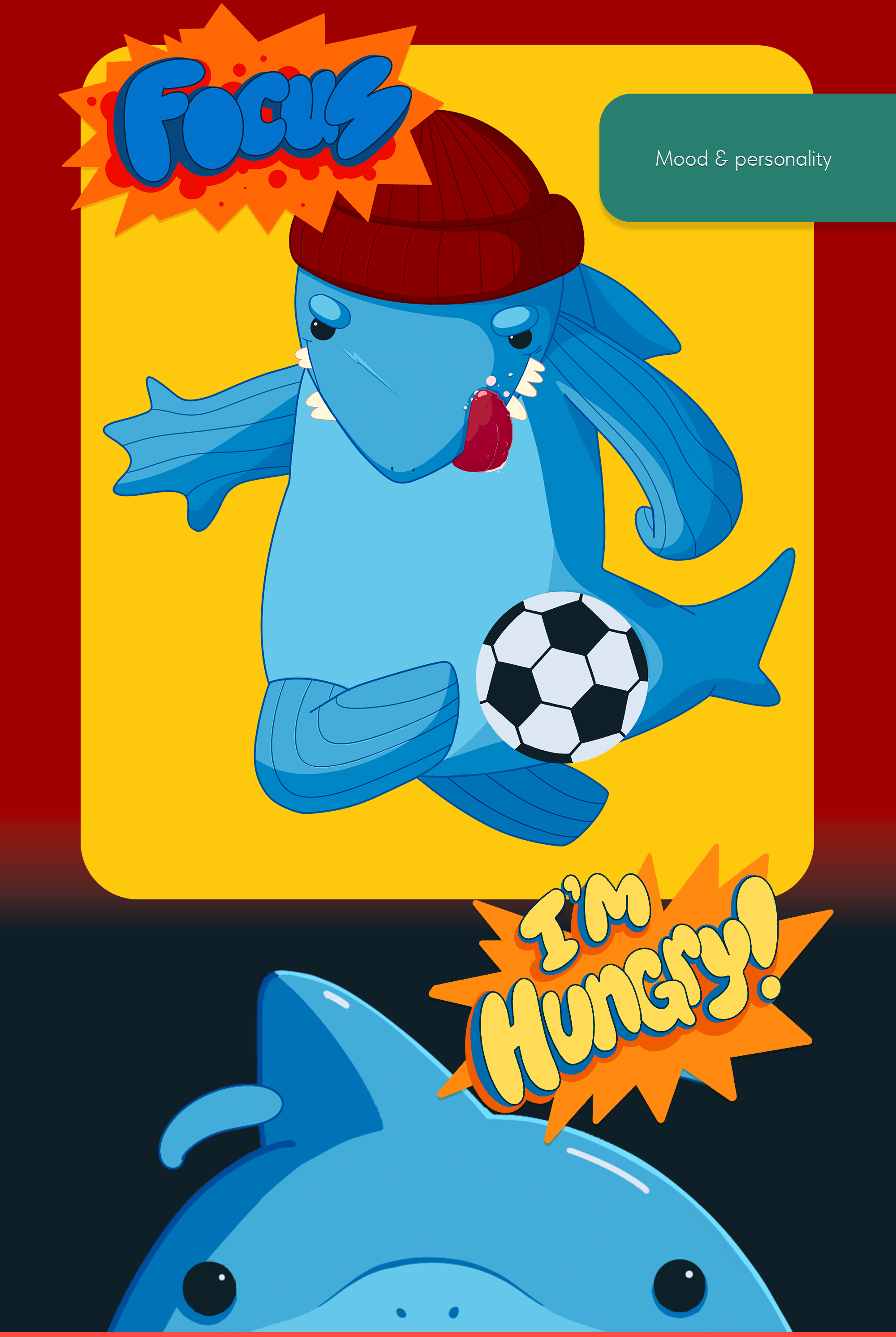 Дизайн упаковки с акулой-футболистом