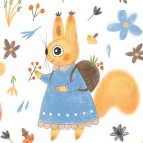 Белочка. Персонаж для принтов и паттернов