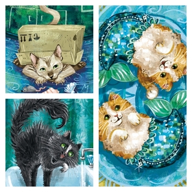 Серия открыток "Кошачий Зодиак" #1 - ВОДА