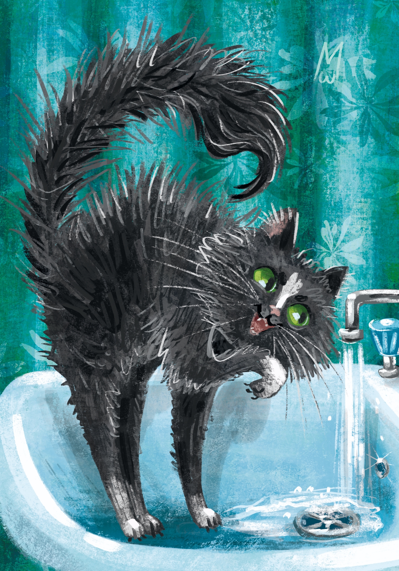 Серия открыток "Кошачий Зодиак" #1 - ВОДА