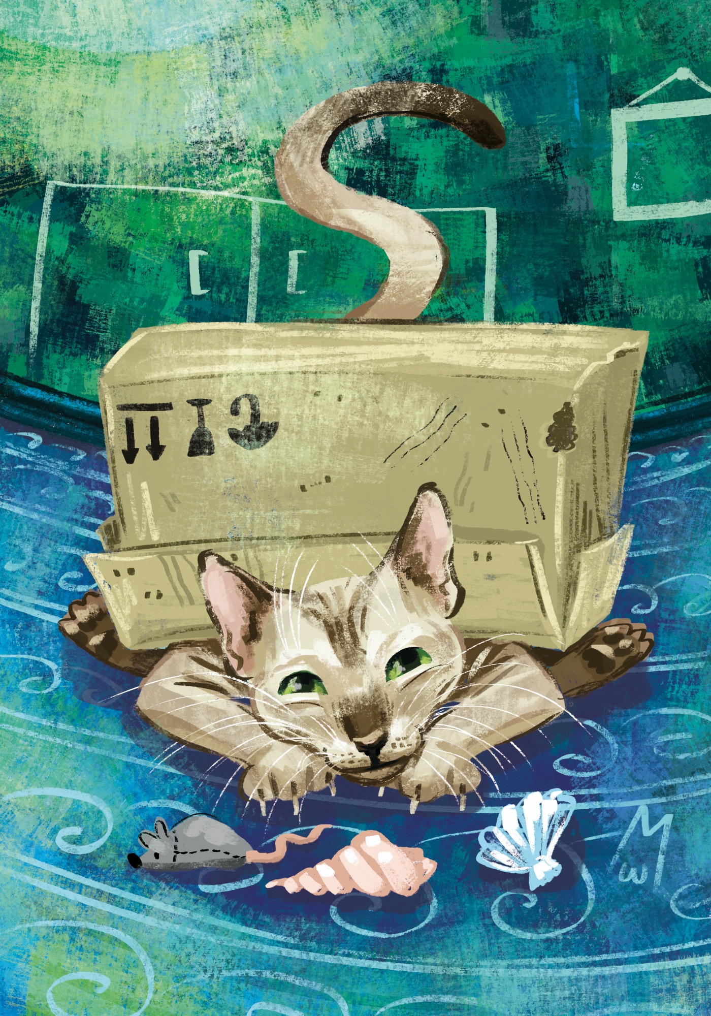 Серия открыток "Кошачий Зодиак" #1 - ВОДА