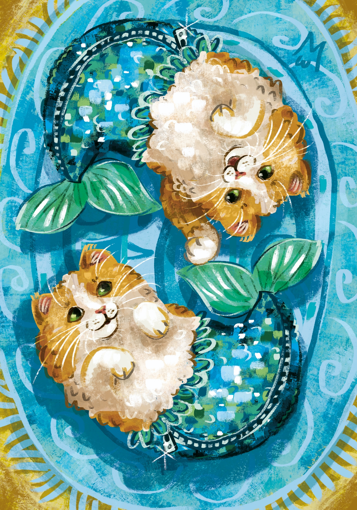 Серия открыток "Кошачий Зодиак" #1 - ВОДА