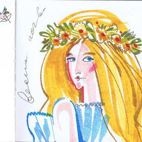 Мои быстрые скетч хулиганства в новом блокноте:))