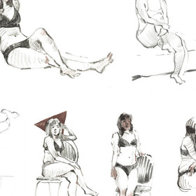 Наброски. Обнаженная модель.