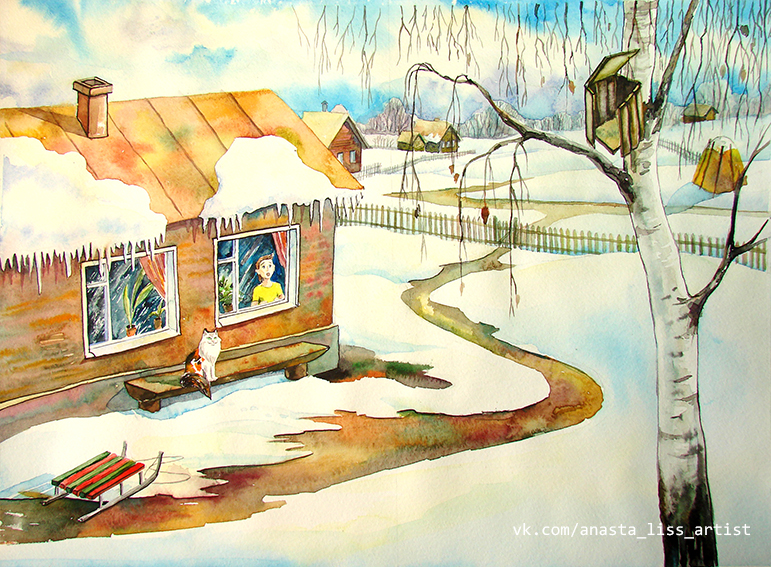 Иллюстрации для детской книги "Как смастерить скворечник"