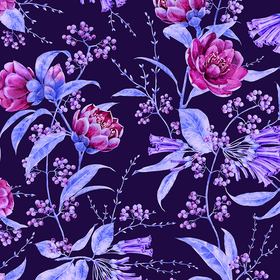 Акварельный паттерн Violet