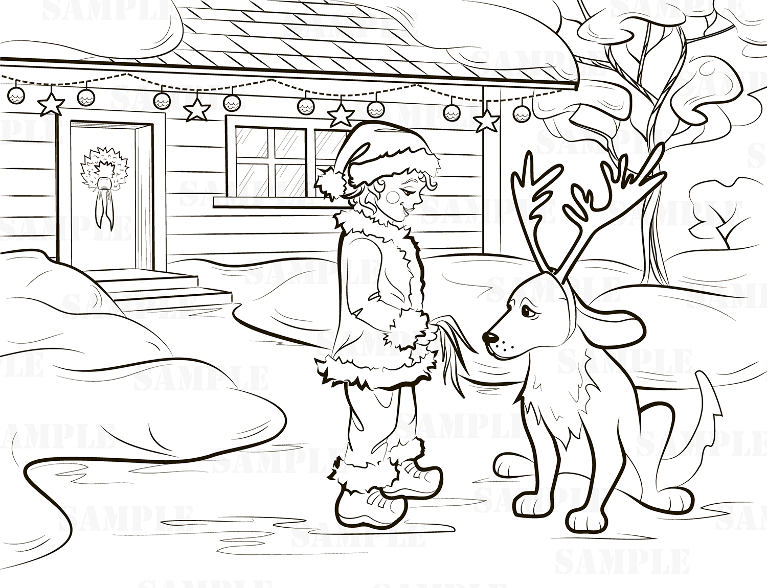 Рождественская книга-раскраска