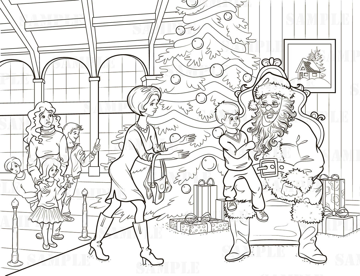 Рождественская книга-раскраска