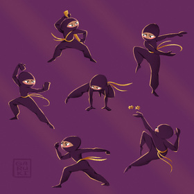 Шесть ниндзей на закате