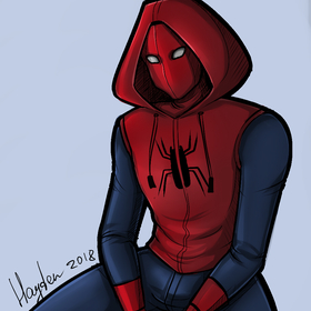 Человек-Паук в самодельном костюме и моя личный персонаж