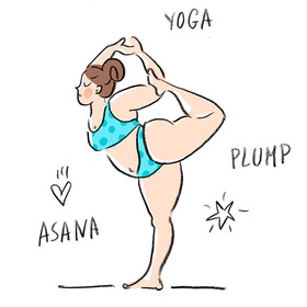 Серий журнальных иллюстраций "Йогиня-толстушка"