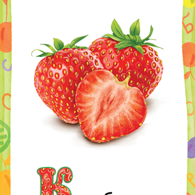 Виноград. Клубника. Облепиха. Иллюстрирование карточек