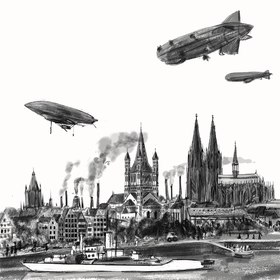 наброски город стимпанк