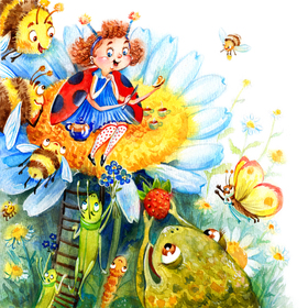 Иллюстрация к стихотворению "Букатая жукашечка"