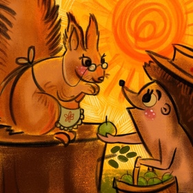 Рассказ про запасливого ёжика!