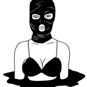 девушка в маске