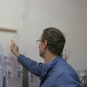 Роспись стены. Вид на Сан-Джорджо-Маджоре