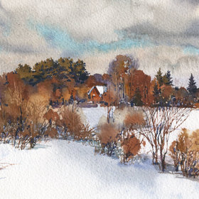 акварельные пейзажи 2017