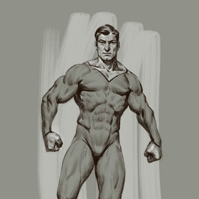 Супер-герой маскот компании. Эскиз.